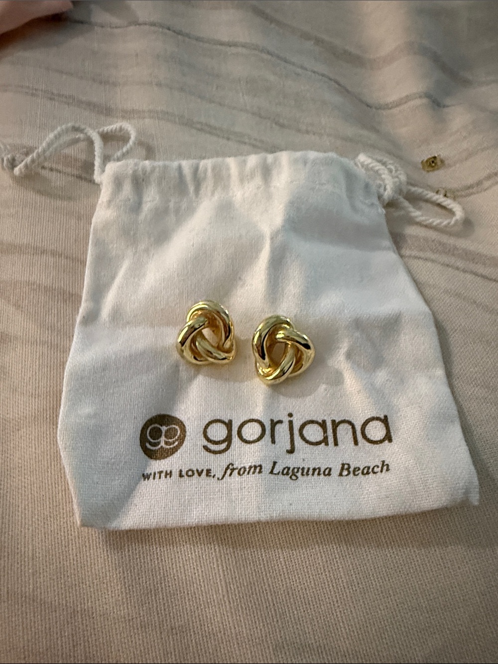 Gorjana Shiny Gold Twisted Knot Studs